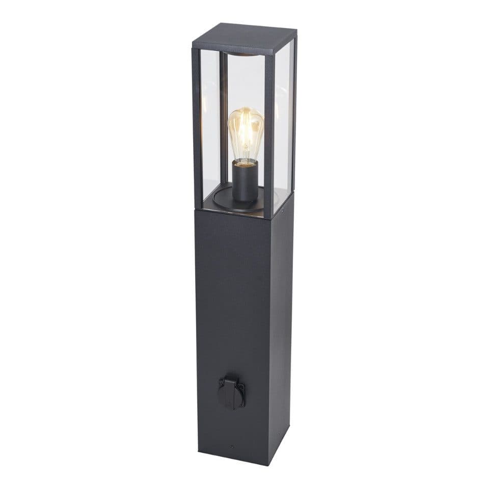 QAZQA Außen-Stehlampe Charlois Schwarz Aluminium E27 - Bild 2