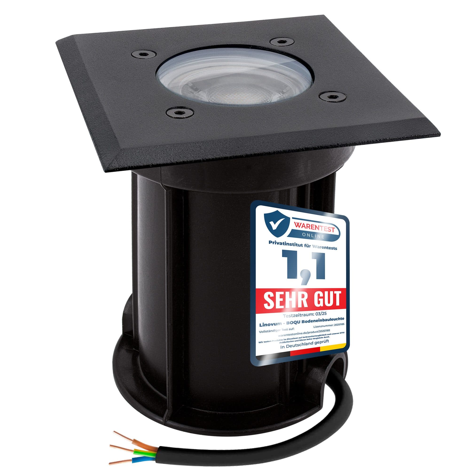 linovum LED Gartenstrahler BOQU Bodenleuchte eckig dimmbar schwarz - Bild 2