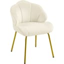 Yaheetech Loungesessel Muschelform Beige Samt mit Metallbeinen Bild 2