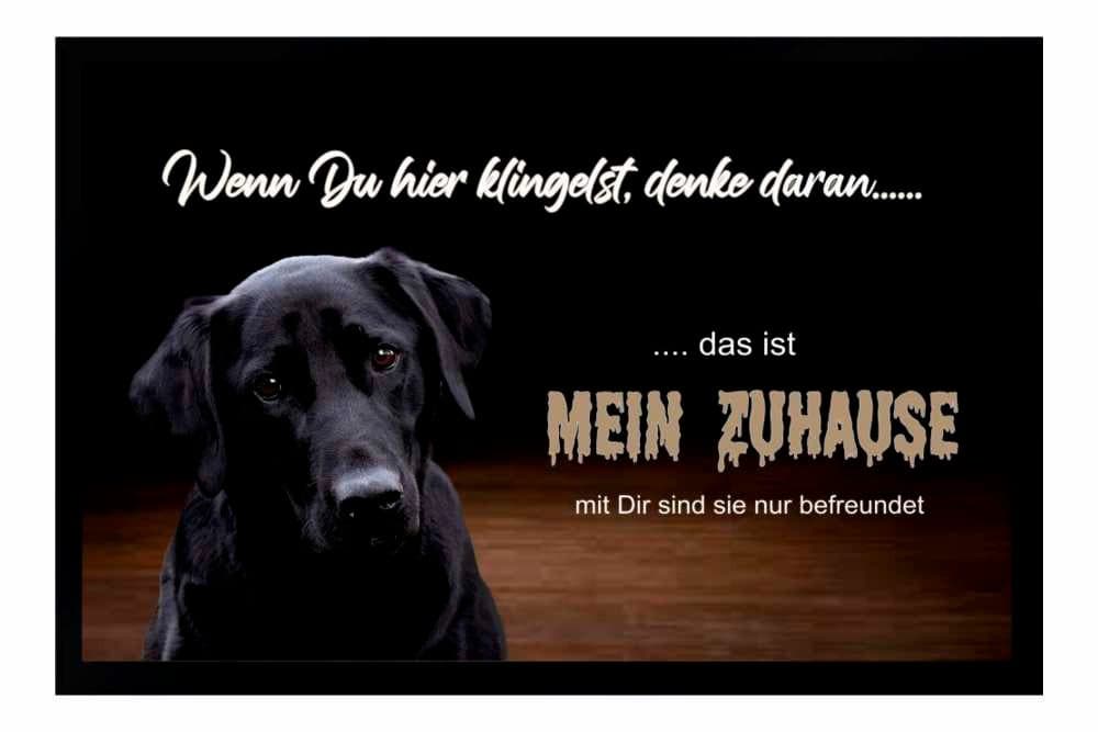 Ladreas Fußmatte Schmutzfangmatte Hund mein Zuhause 60x40 cm