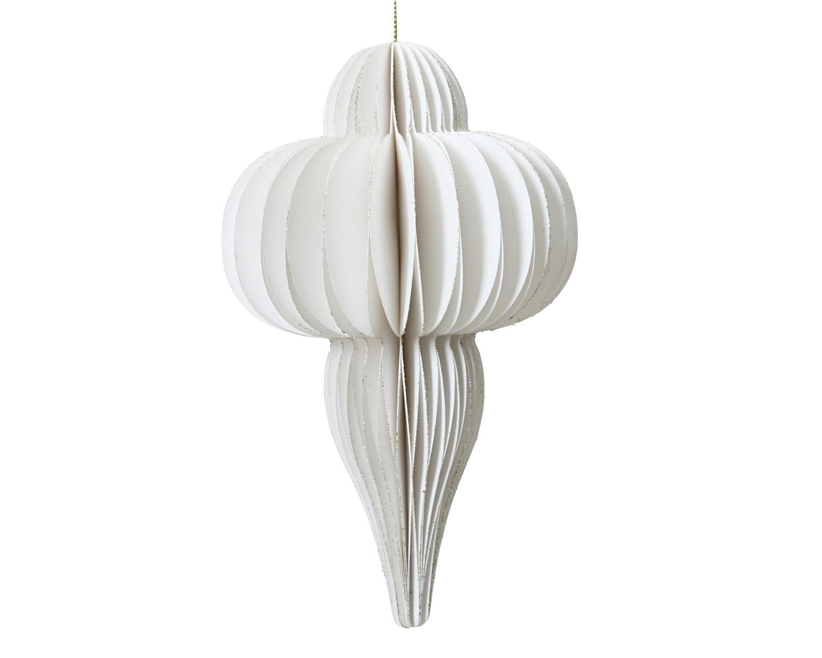 Decoris Dekofigur Ornament Weiß Elegantes Papierornament