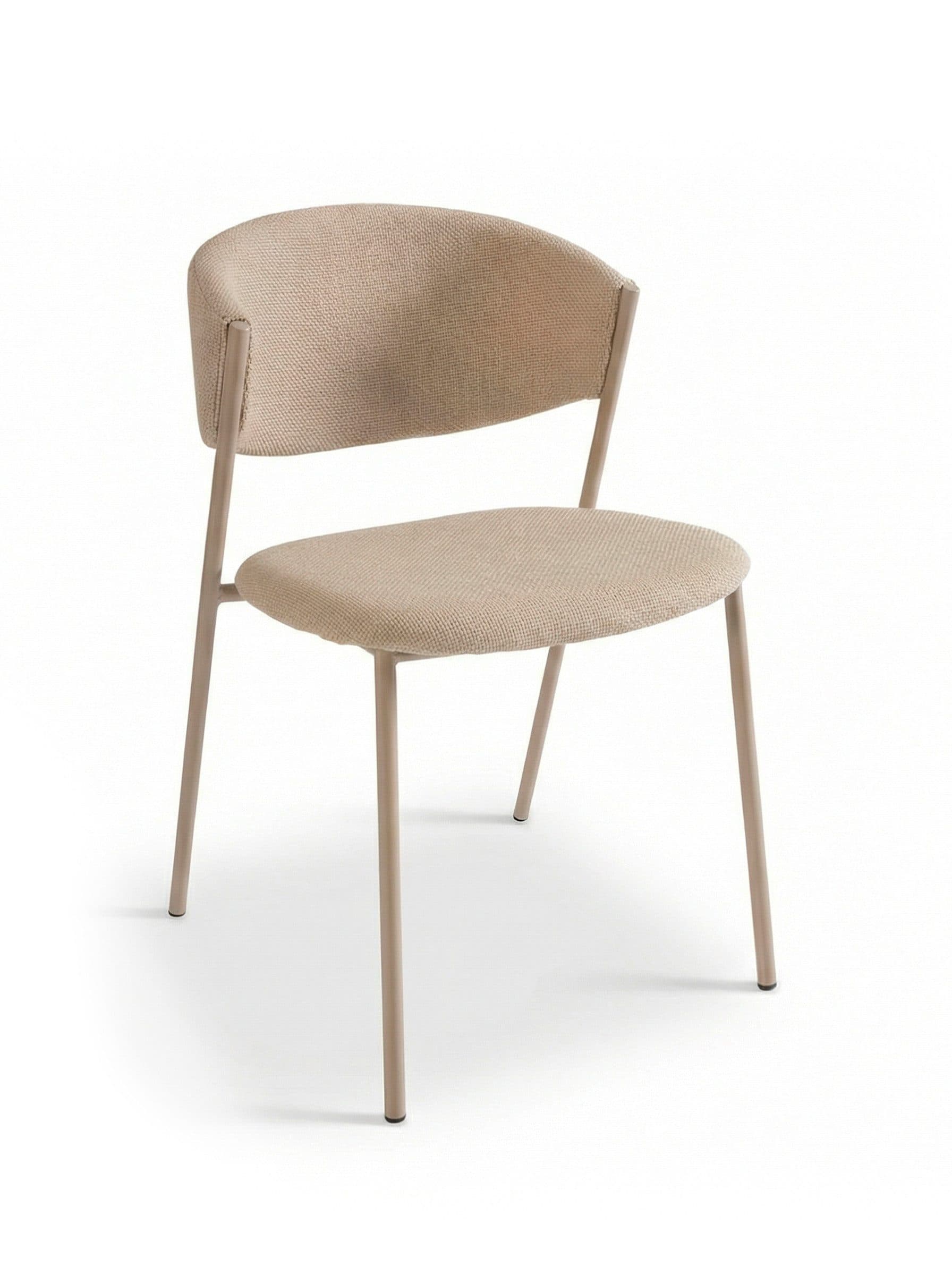 faee Polsterstuhl Hjem Beige/Grau Stoff Metallgestell - Bild 2
