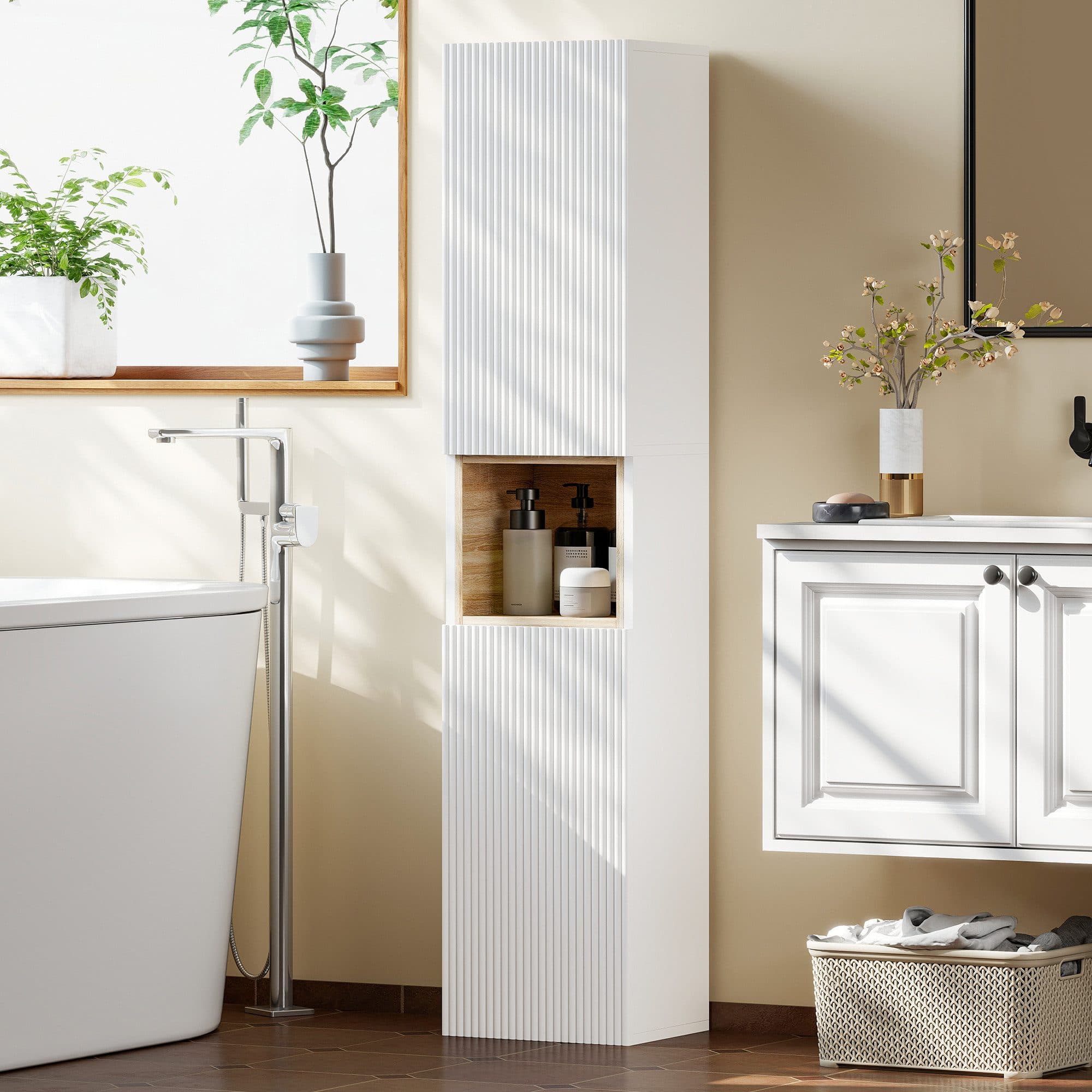 HOMCOM Badschrank schmal Soft-Close FSC-zertifiziert - Bild 2
