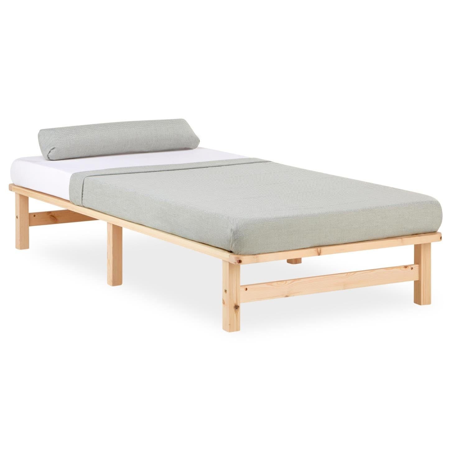 Homestyle4u Palettenbett Massivholz Kiefer Modern Skandi Style - Bild 2