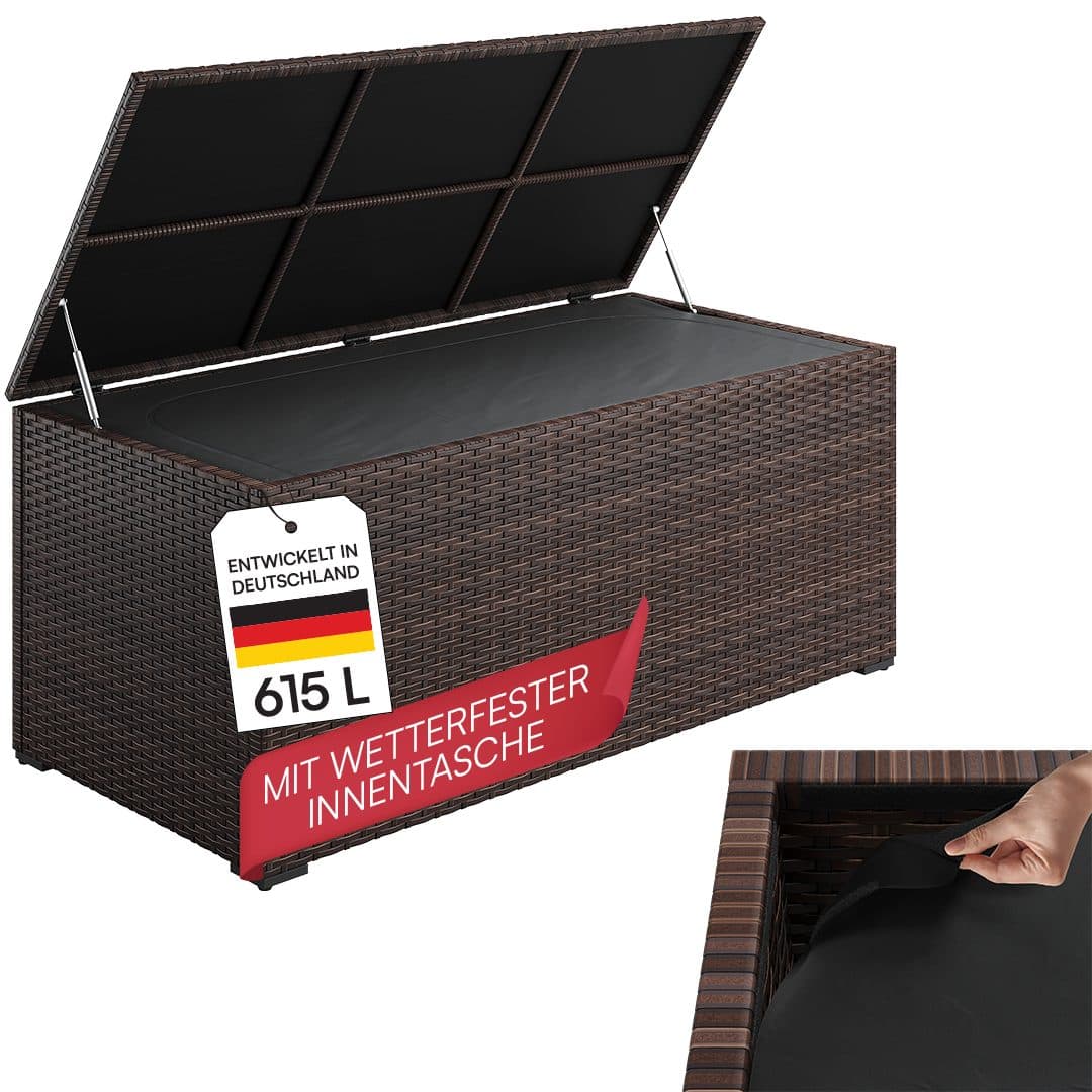 STEELSØN Aufbewahrungsbox Serion XXL 615L Polyrattan Braun/Anthrazit - Bild 2