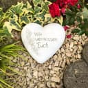 Radami Grabherz Steinguss Grau Antik "Wir vermissen Euch" mit Patina Bild 2