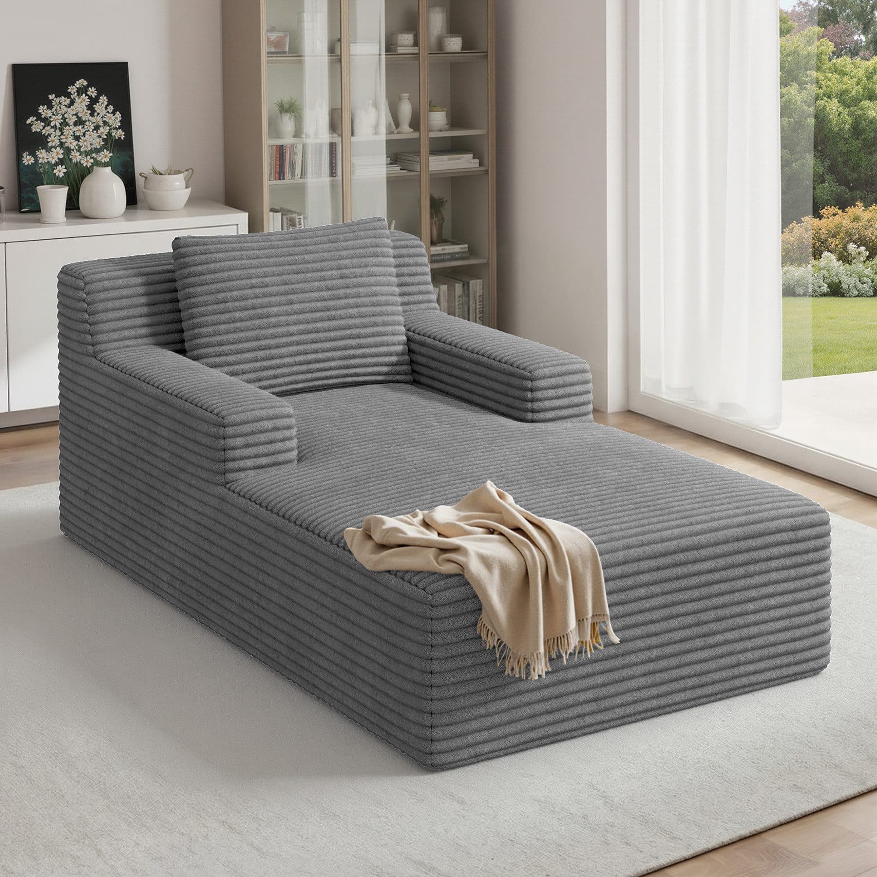 Aivermeil Cloud-Sofa 160cm Schlafsofa Kordstoff Grau Schwarz Beige - Bild 2