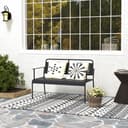 Outsunny Gartenbank Schwarz 240kg Belastbar Bild 2