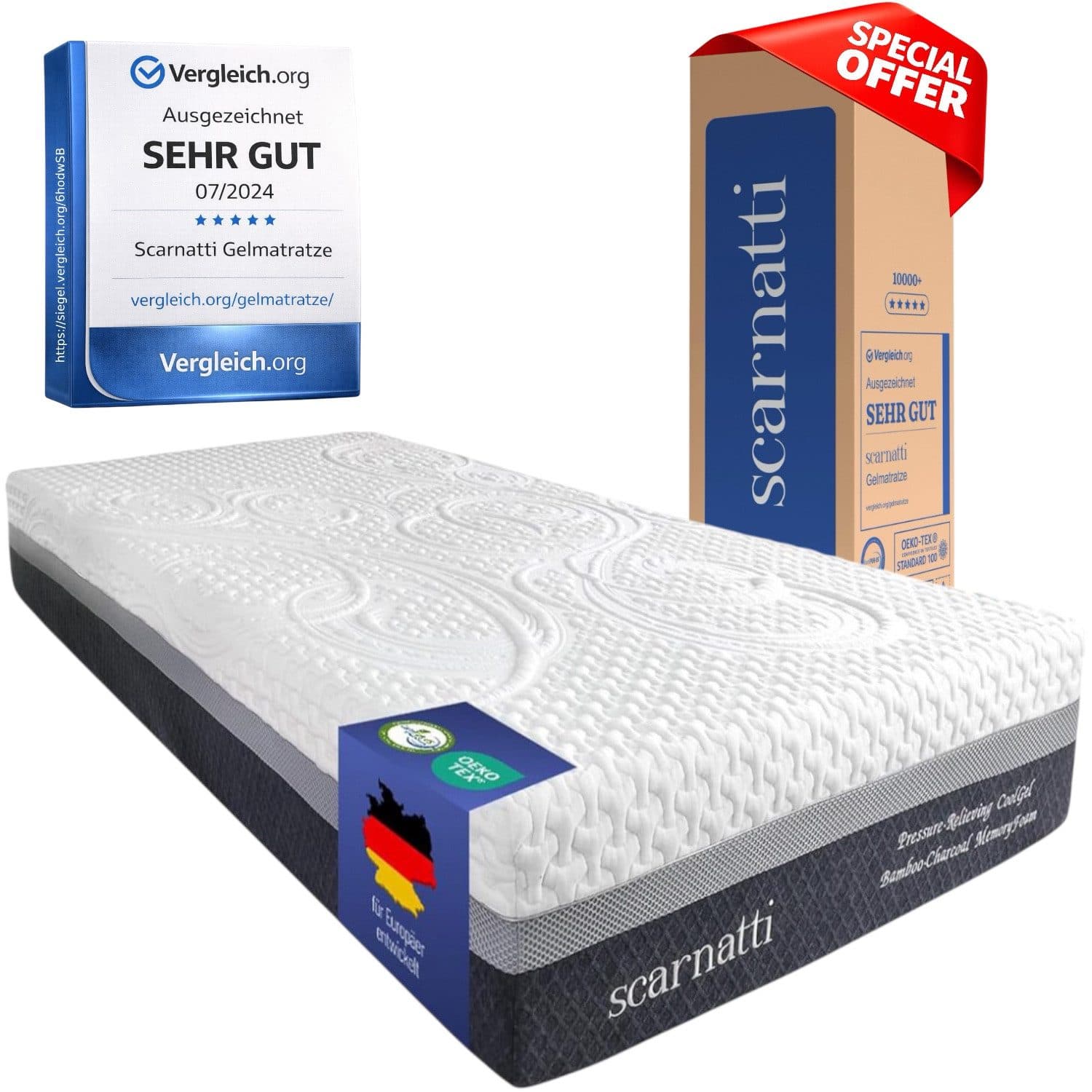 Scarnatti™ Gel Memory Foam 7-Zonen Matratze 18 cm - Bild 2