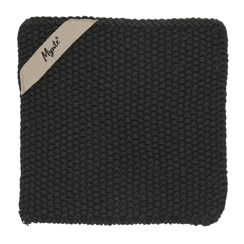 Ib Laursen Topflappen MYNTE Schwarz Gestrickt Baumwolle