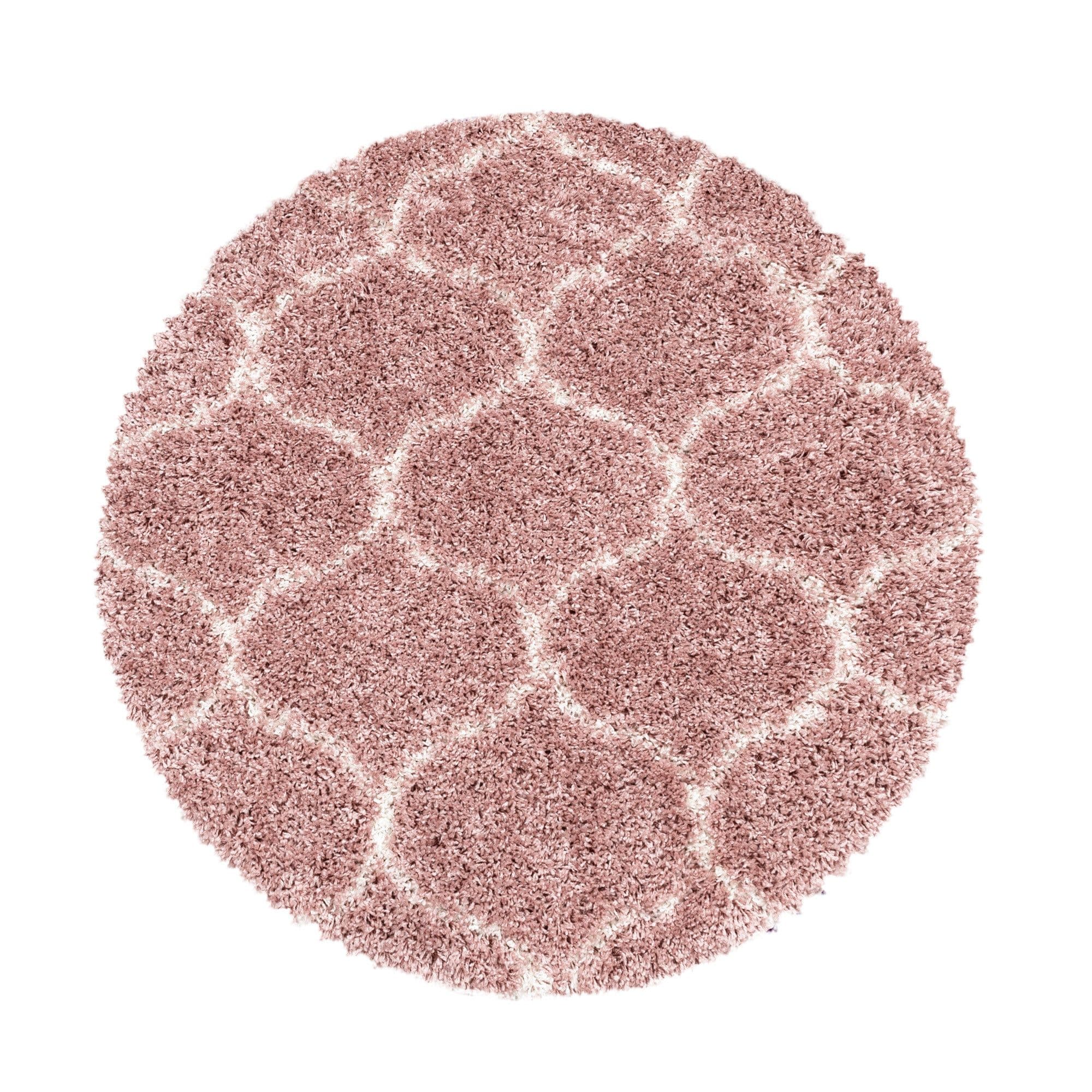 Villa Möbel Teppich Salaro Rund Rosa Skandinavisch Hochflor - Bild 2