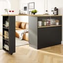 Flieks Bartisch 360° drehbar mit Sideboard Schwarz Bild 2