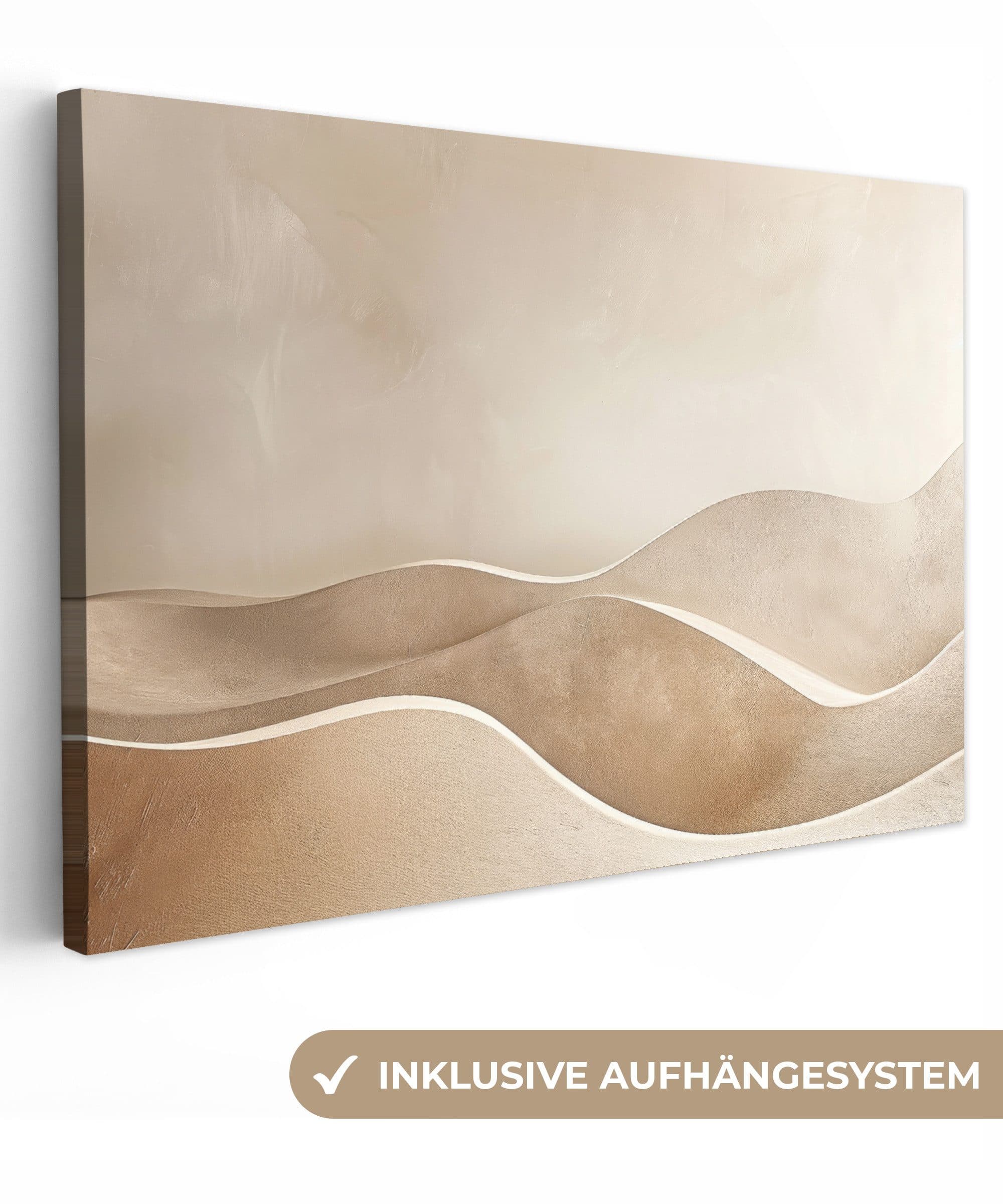 OneMillionCanvasses® Leinwandbild Beige Abstrakt Modern - Bild 2