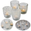 LS-LebenStil Teelichthalter 4er Set Retro Weiß Klar Glas Bild 2
