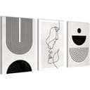 Novart Wandbild Set Abstrakte Kunst Schwarz-Weiß Gesicht Bild 2