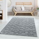 Carpettex Hochflor-Teppich Grau Geometrisch Design Läufer Bild 2