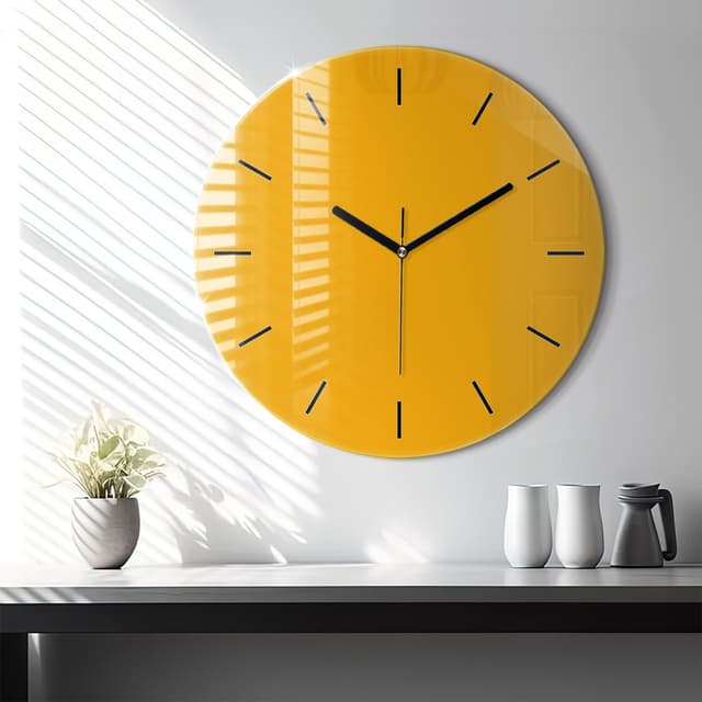 Tulup Wanduhr Wanduhr Glasrunde Uhr Moderne Glaswanduhr 60cm Uhr aus Gehärtetem Glas