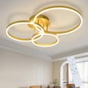 Nettlife LED Deckenleuchte Dimmbar Gold 2 Ring Acryl 46W 59CM Modern Bild 2