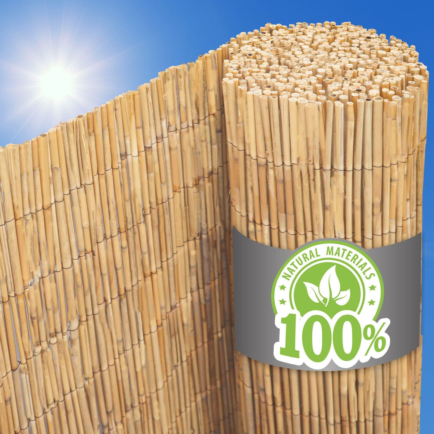 urfence Schilfmatte Sichtschutzzaun 100x300 cm Braun - Bild 2