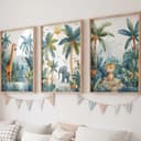 WANDKIND Poster Dschungeltier 3er Set P820 Kinder Poster Blau Grün Gelb Bild 2