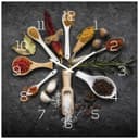 Levandeo® Wanduhr Alu-Dibond 30x30cm Kräuter Gewürze Bild 2