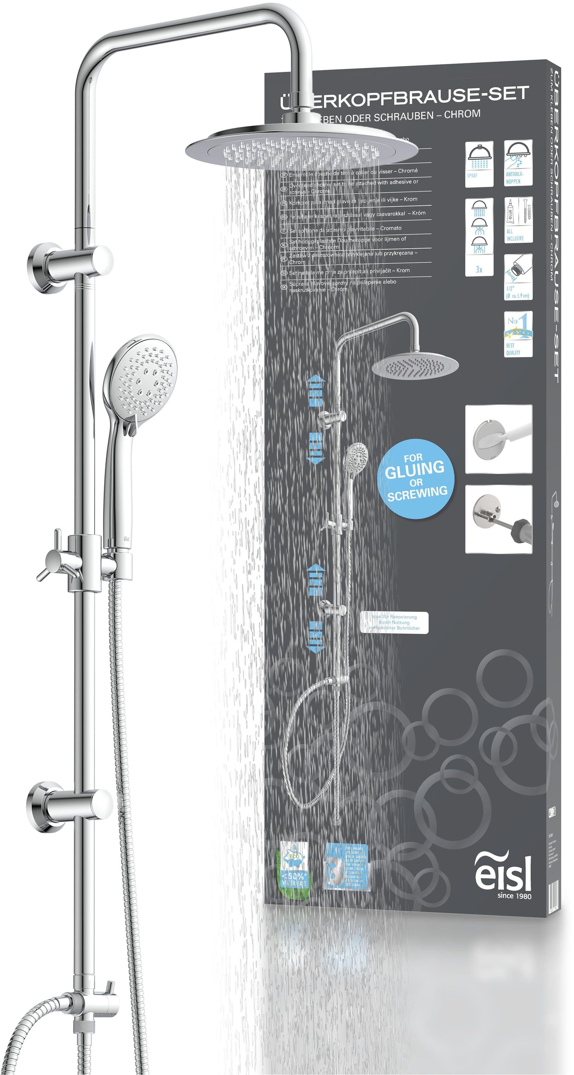 Eisl Brausegarnitur Duschsystem 2-in-1 mit Regendusche und Handbrause Chrom - Bild 2