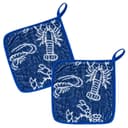 Kracht Topflappen Seafood 2er Set Baumwolle Frottier Blau Bild 2