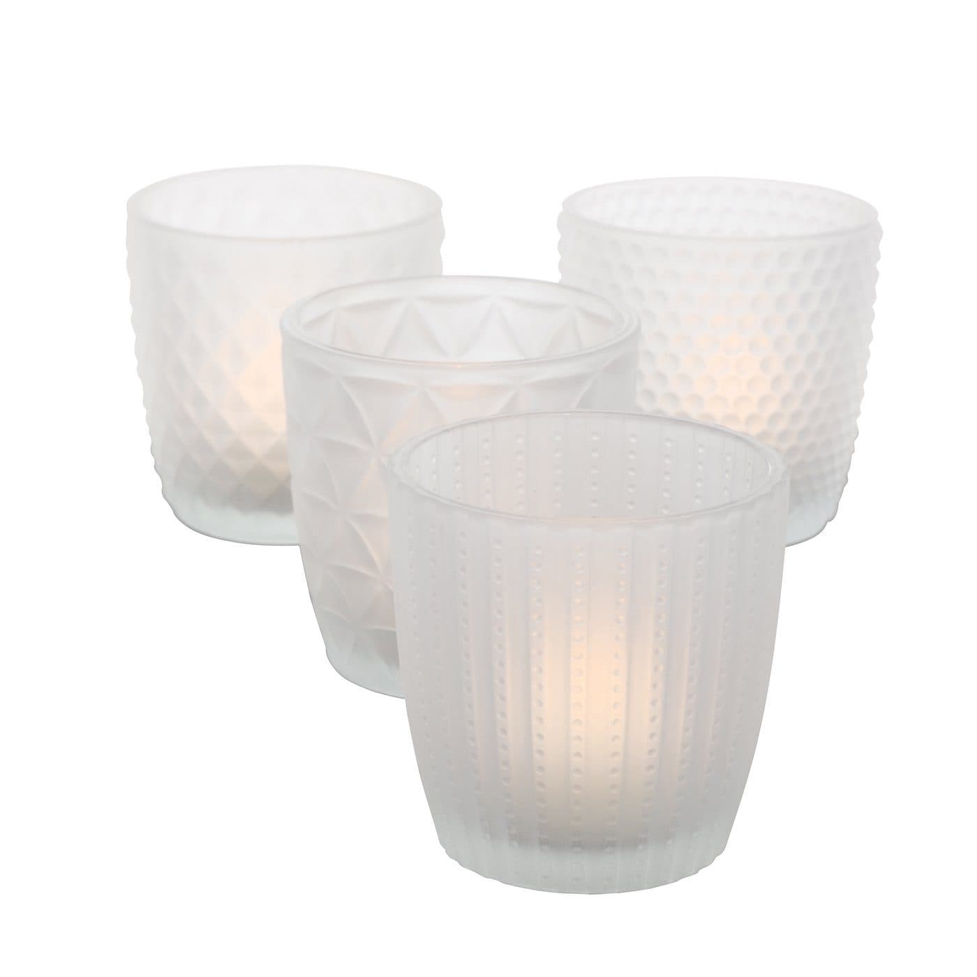 BOLTZE GRUPPE GmbH Teelichthalter Marilu Glas lackiert weiß matt 4-teilig