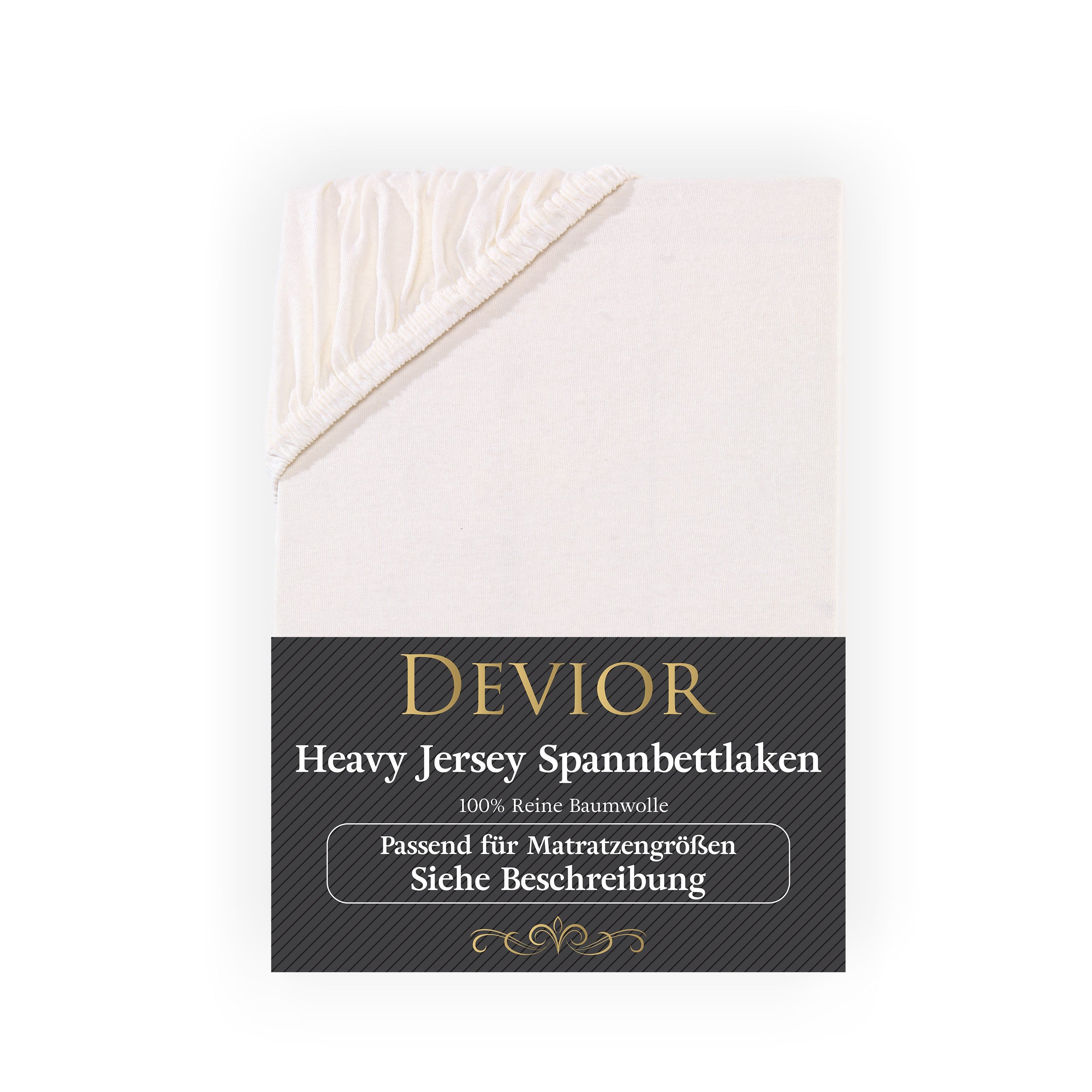 Devior Spannbettlaken Heavy 100% Baumwolle 160 g/m² Blickdicht Einlaufschutz Jersey - Bild 2