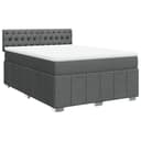 vidaXL Boxspringbett Dunkelgrau mit LED-Beleuchtung und Matratze Bild 2