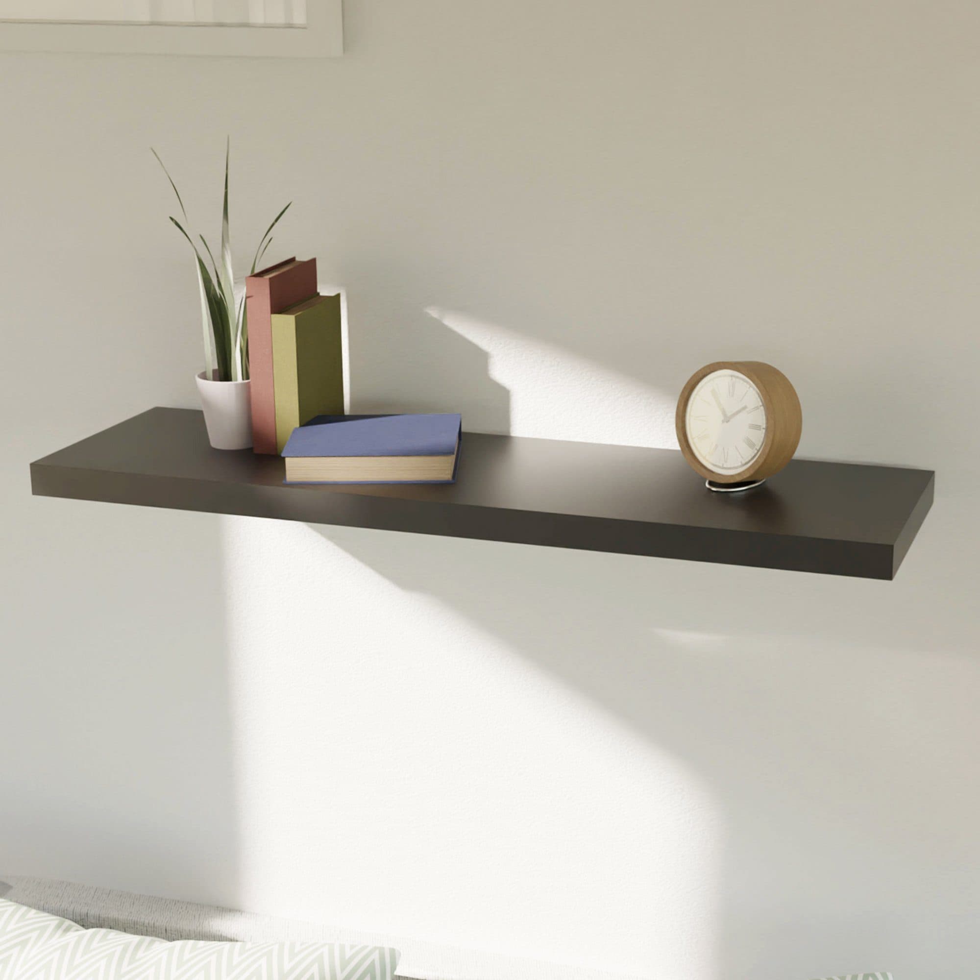 Mojawo Wandregal Wandboard Schwarz 80 cm MDF PVC