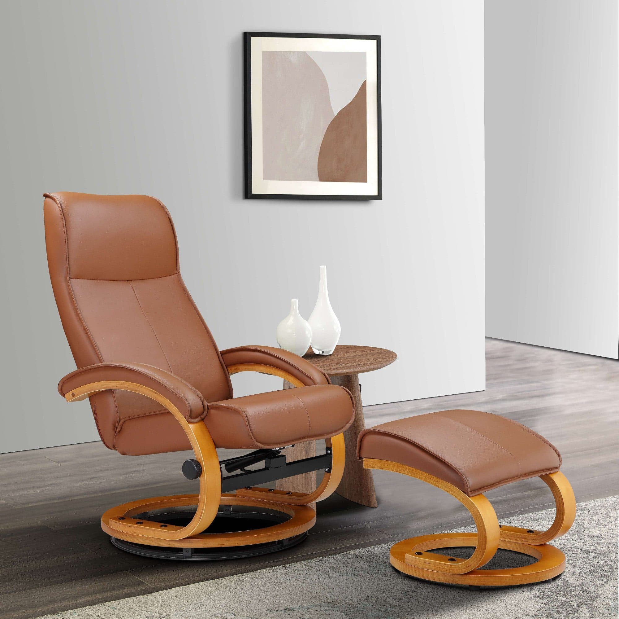 Home affaire Relaxsessel Paris mit Hocker - Braun NaturLEDER® - Bild 2