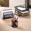 Haushalt International Büro-Set 3tlg. Schwarz Metall Organizer Bild 2