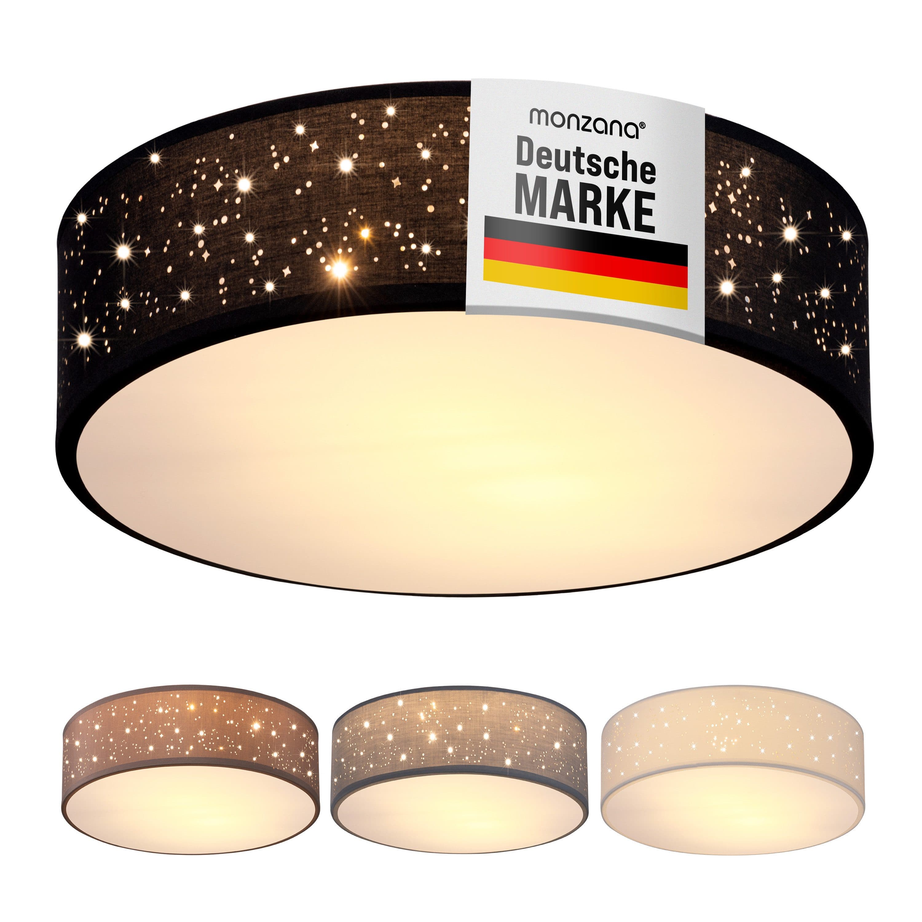 monzana Deckenleuchte Sternenhimmel Stoffschirm E27 Modern Schwarz - Bild 2