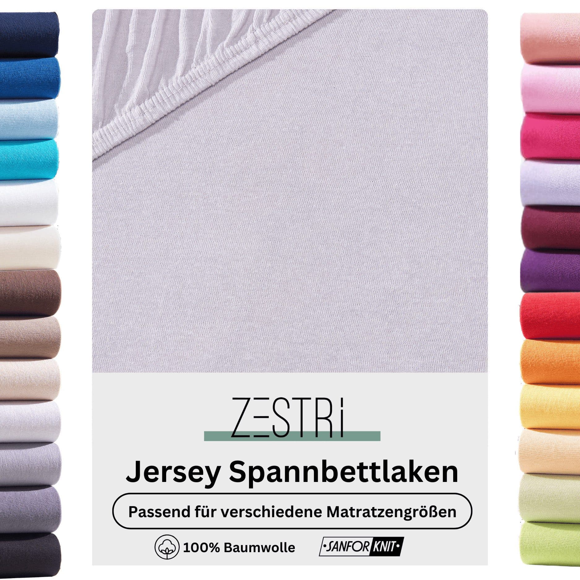 Zestri Spannbettlaken Jersey für normale Matratzen, Boxspringbett, Wasserbett & Topper - Bild 2