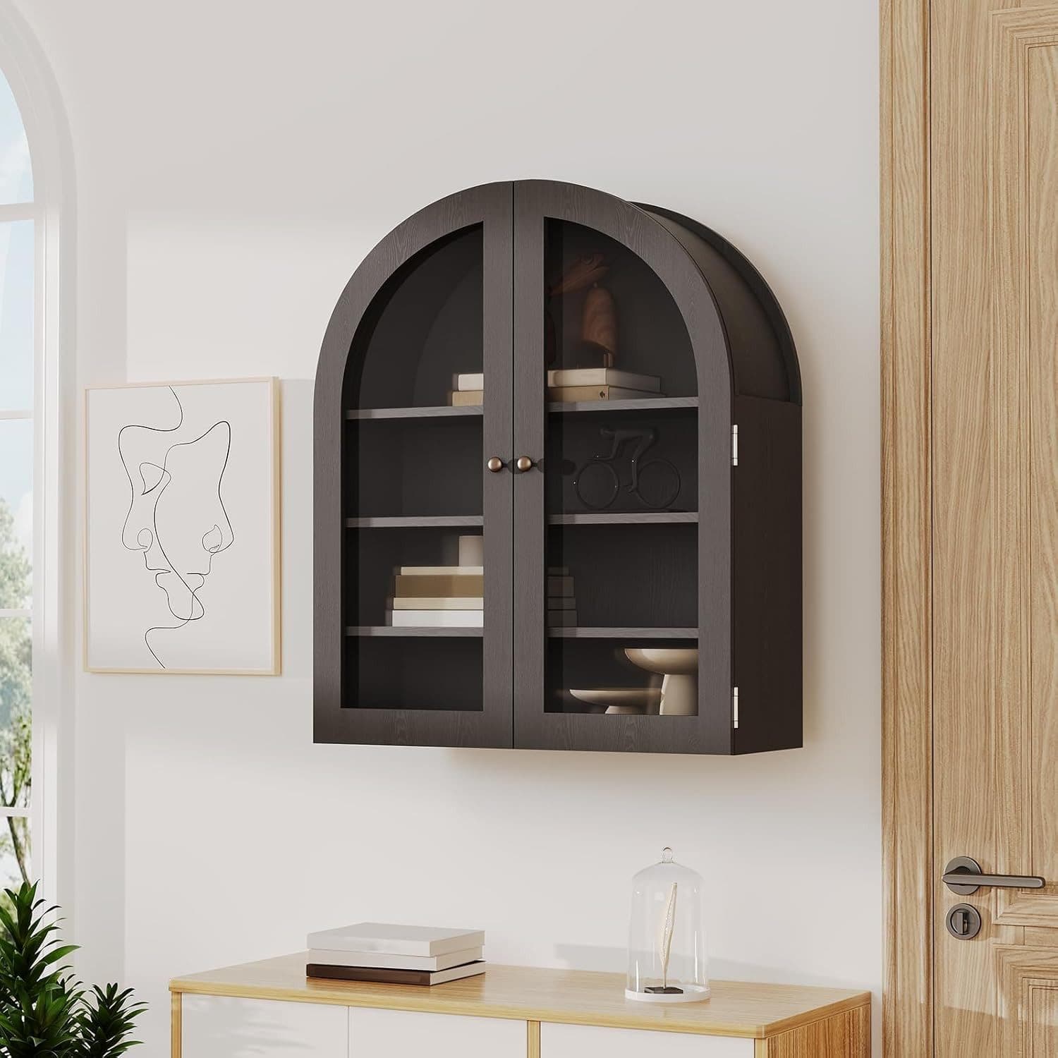 GarveeMore Hängeschrank mit Acryltüren und verstellbaren Regalen - Bild 2