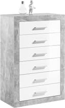 HBZ-MEBLE Sideboard Stone Beton Weiß Hochglanz 6 Schubkästen Bild 2