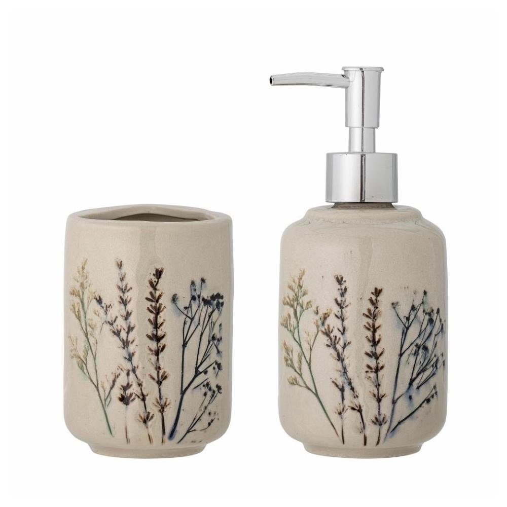 Bloomingville Bea Seifenspender Set Natur Steingut 2-teilig