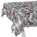 ANRO Wachstuch Tischdecke Grau Braun Kaffee-Motiv Abwaschbar Bild 2
