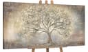 YS-Art Gemälde Goldbaum Abstrakt Handgemalt Leinwand Braun Gold Bild 2