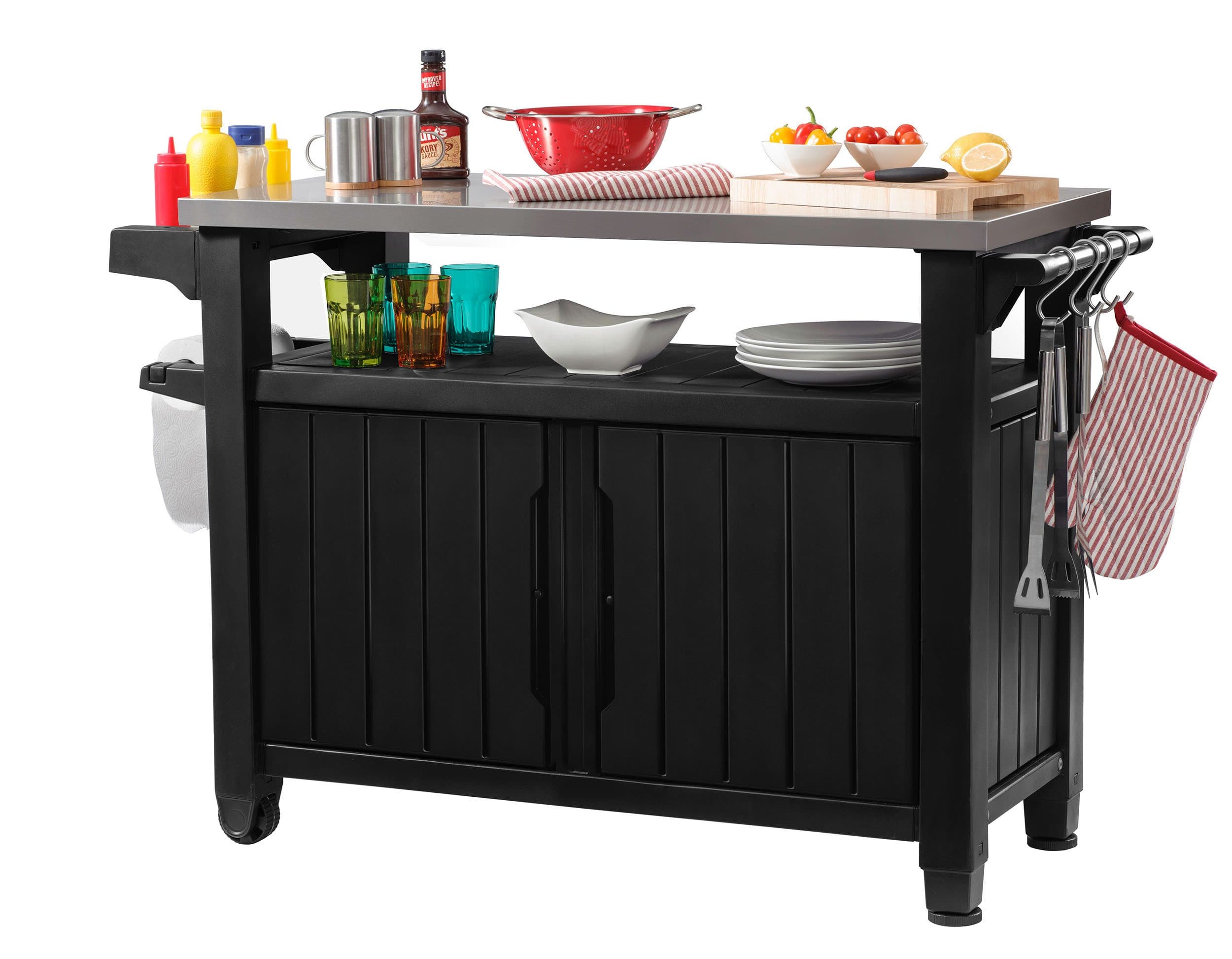 Keter Grillablagetisch UNITY XL Anthrazit mit Edelstahlplatte - Bild 2