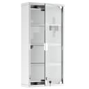 HOMCOM Medizinschrank Edelstahl mit 4 Fachböden und Glastür Bild 2