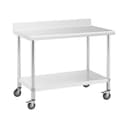 Royal Catering Arbeitstisch 60 x 120 cm Rollbarer Edelstahltisch Bild 2