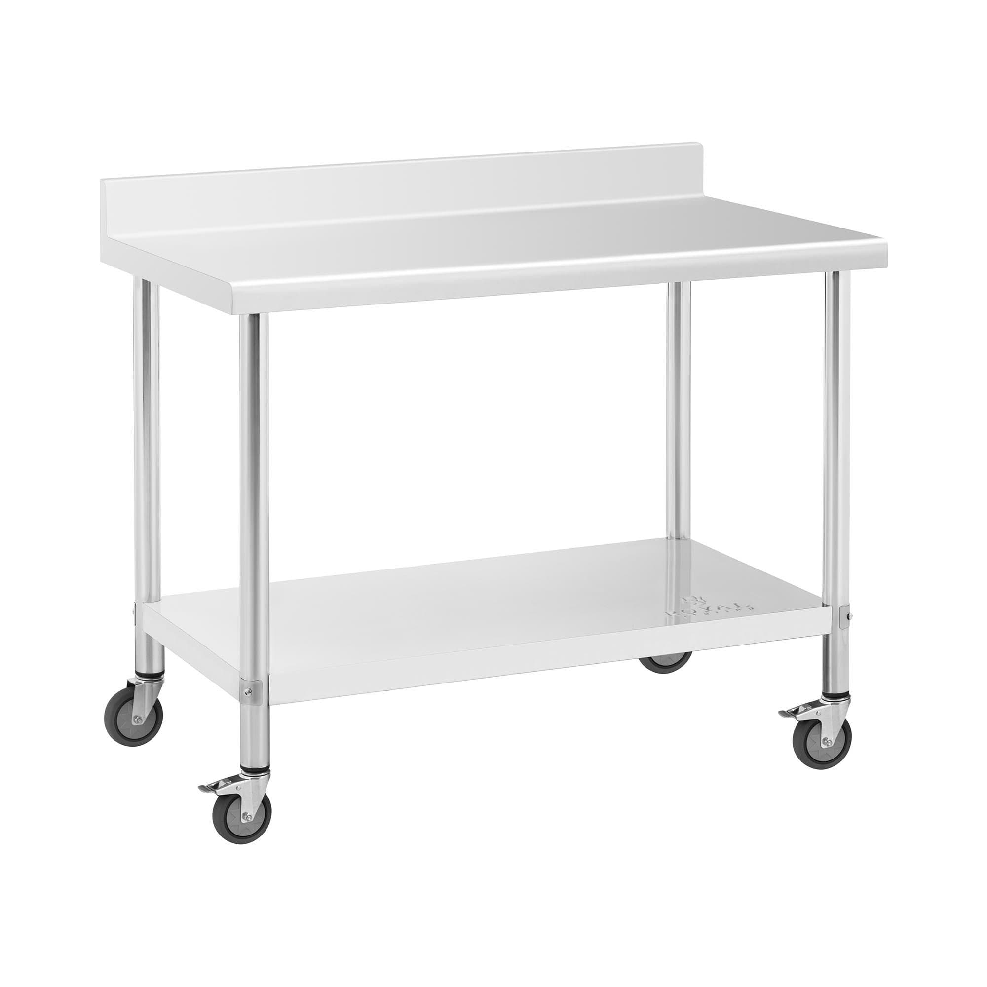 Royal Catering Arbeitstisch 60 x 120 cm Rollbarer Edelstahltisch - Bild 2