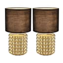 GLOBO LIGHTING Tischleuchte Keramik Gold Textil Schwarz 2x Bild 2