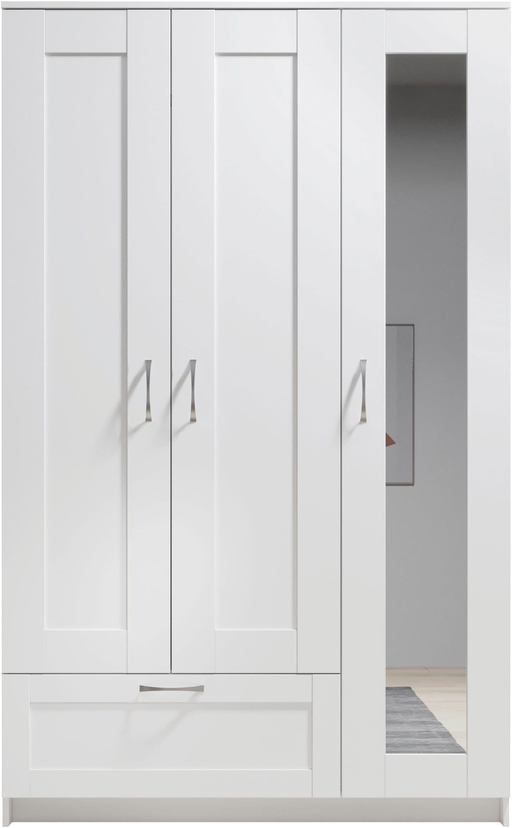 Schlafkontor Lepini Drehtürenschrank Weiß mit Spiegel - Bild 2