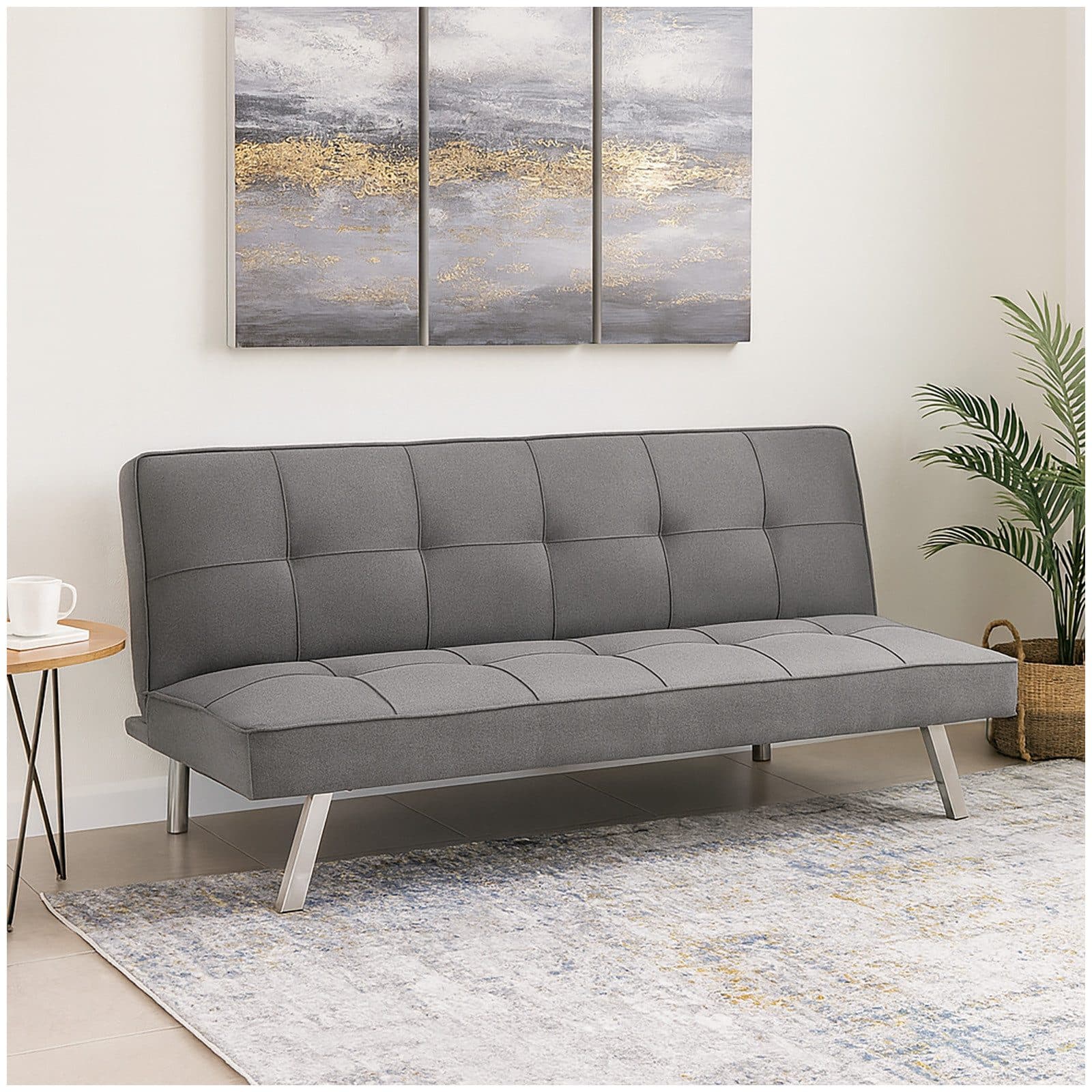 HTI-Living Schlafsofa Milena Grau mit Schlaffunktion und Metallbeinen - Bild 2