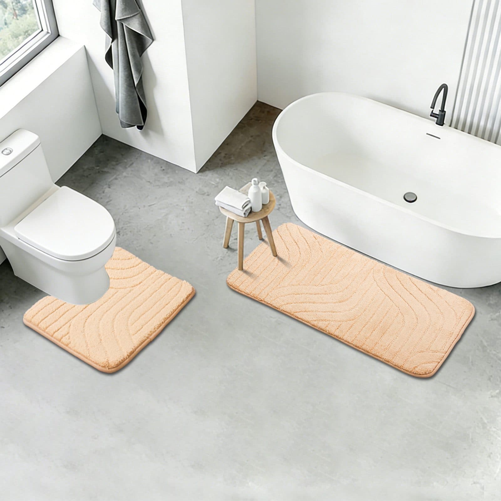 HOMELUX Badematte Badgarnitur 2-teilig mit Ausschnitt, weich & rutschfest, 2BL58 - Bild 2