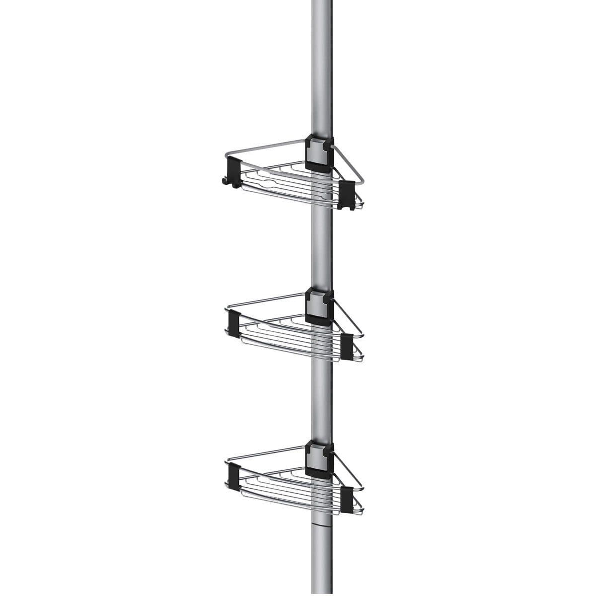 WENKO Teleskopregal Duschecke Purio Grau Silber 3 Ablagen - Bild 2