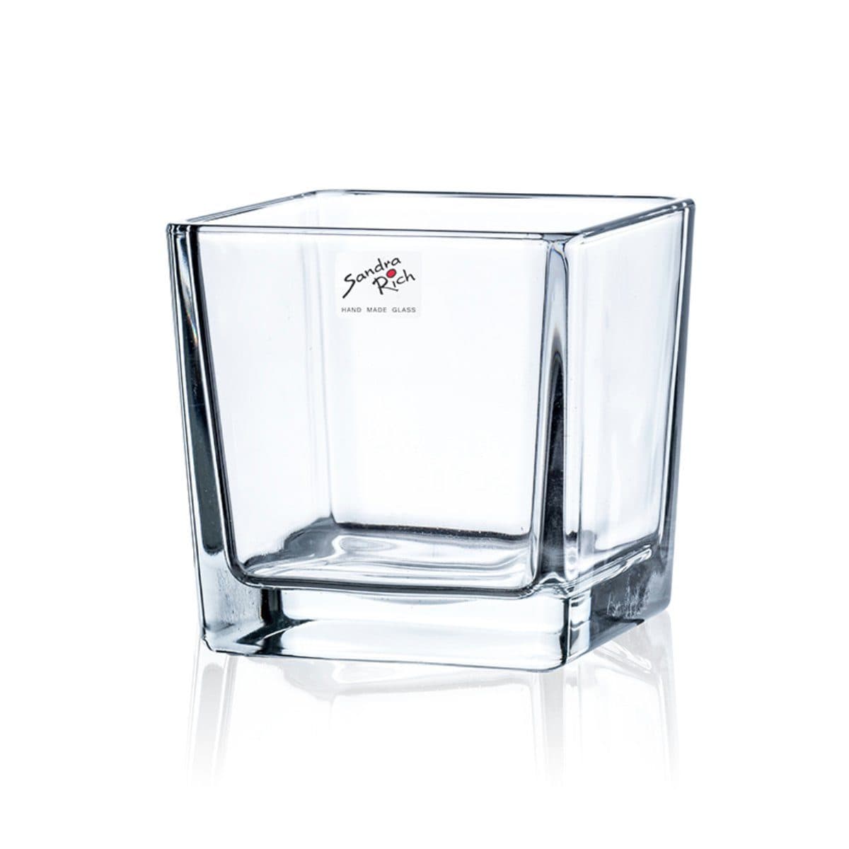 Sandra Rich Dekovase CUBE Quadratisch Glas Transparent Tischdeko